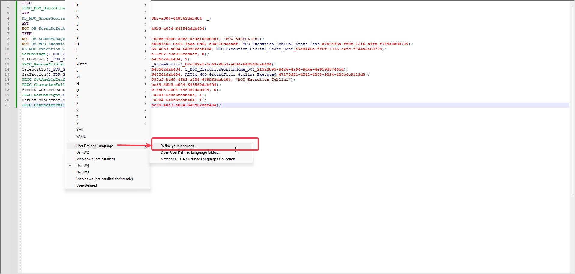 OsirisV4 - Notepad++ UDL v2.1 setup for Osiris stories. guide for ...