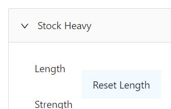 Reset one parameter