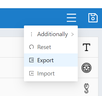 Import/export buttons