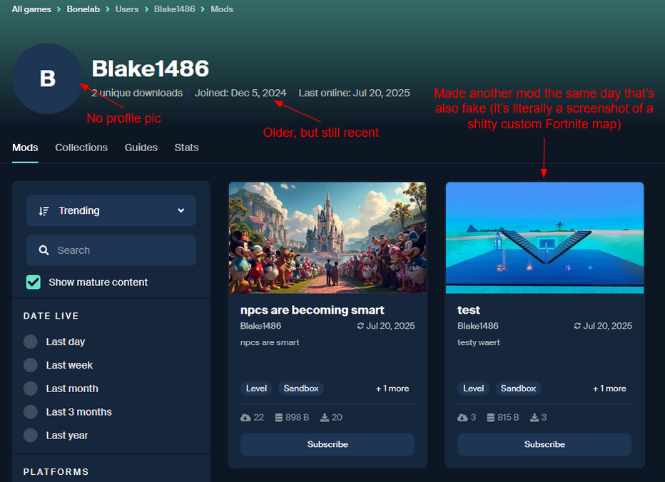 How to avoid getting scammed from fake mods guide for Bonelab - mod.io