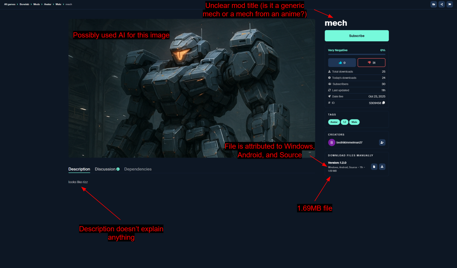 How to avoid getting scammed from fake mods guide for Bonelab - mod.io