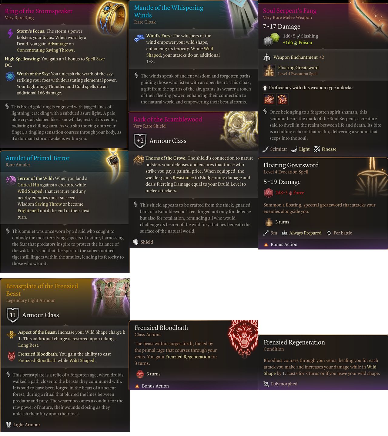 林间与咆哮：德鲁伊装备 (Grove and Growl: Druid Equipment)