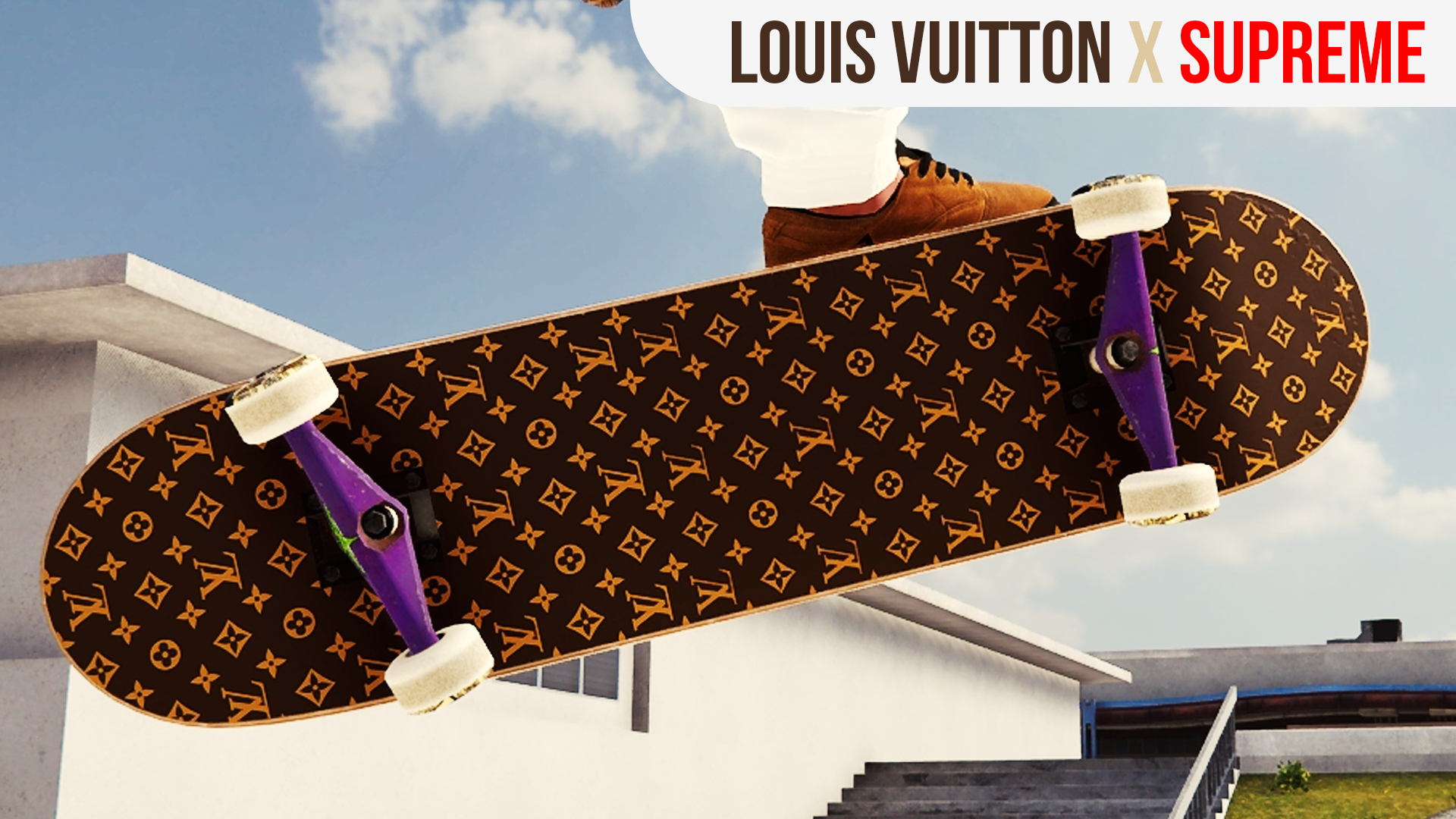 skateboard louis vuitton x supreme