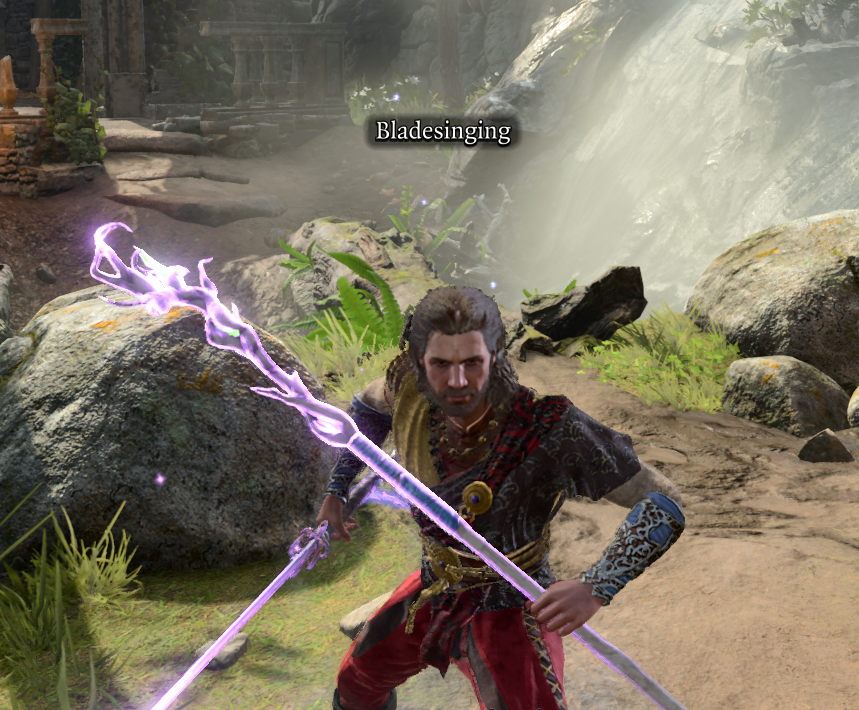 使用法杖的刀剑之舞 (Use Bladesong with Staff)