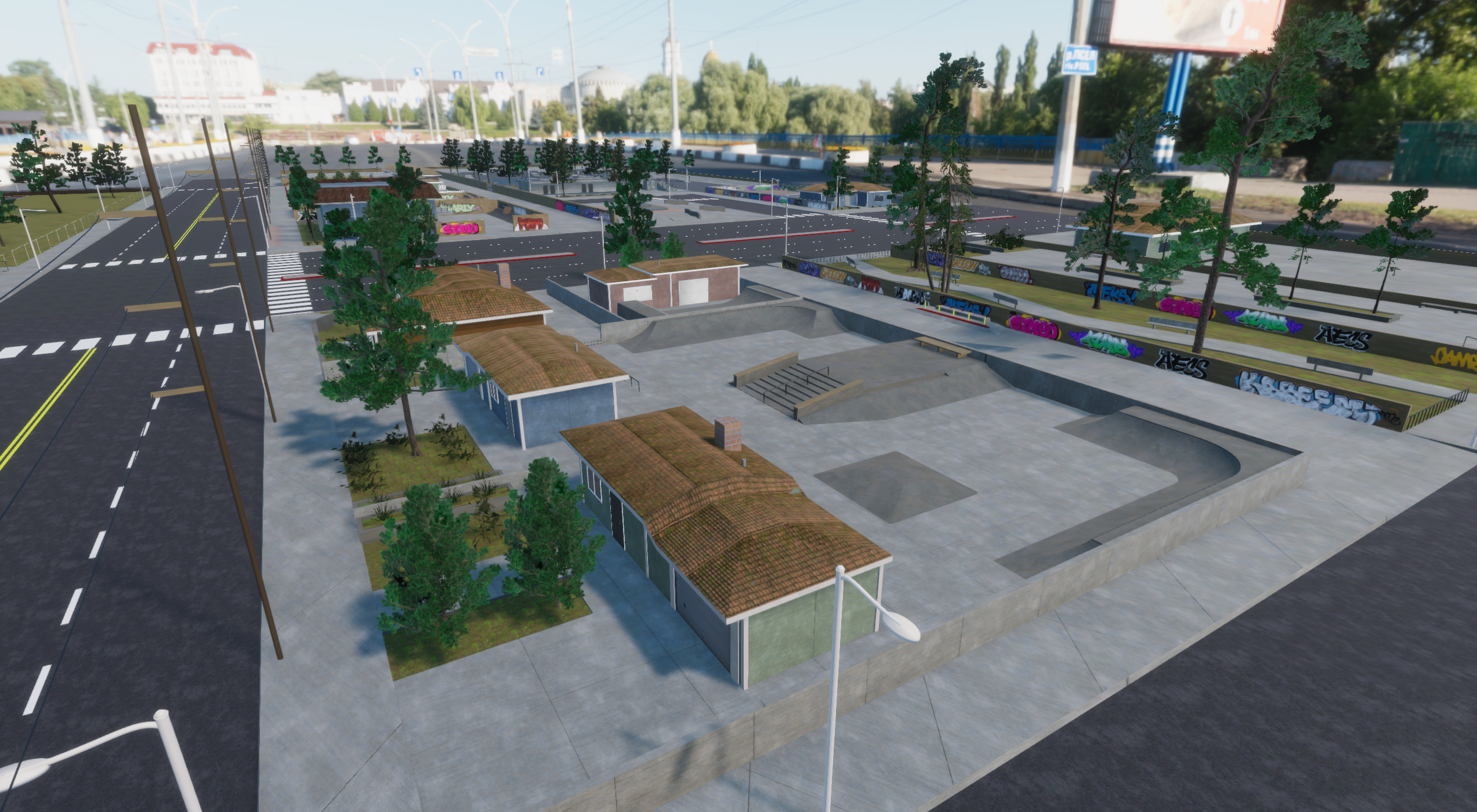 Get Harbor City Skatepark Background