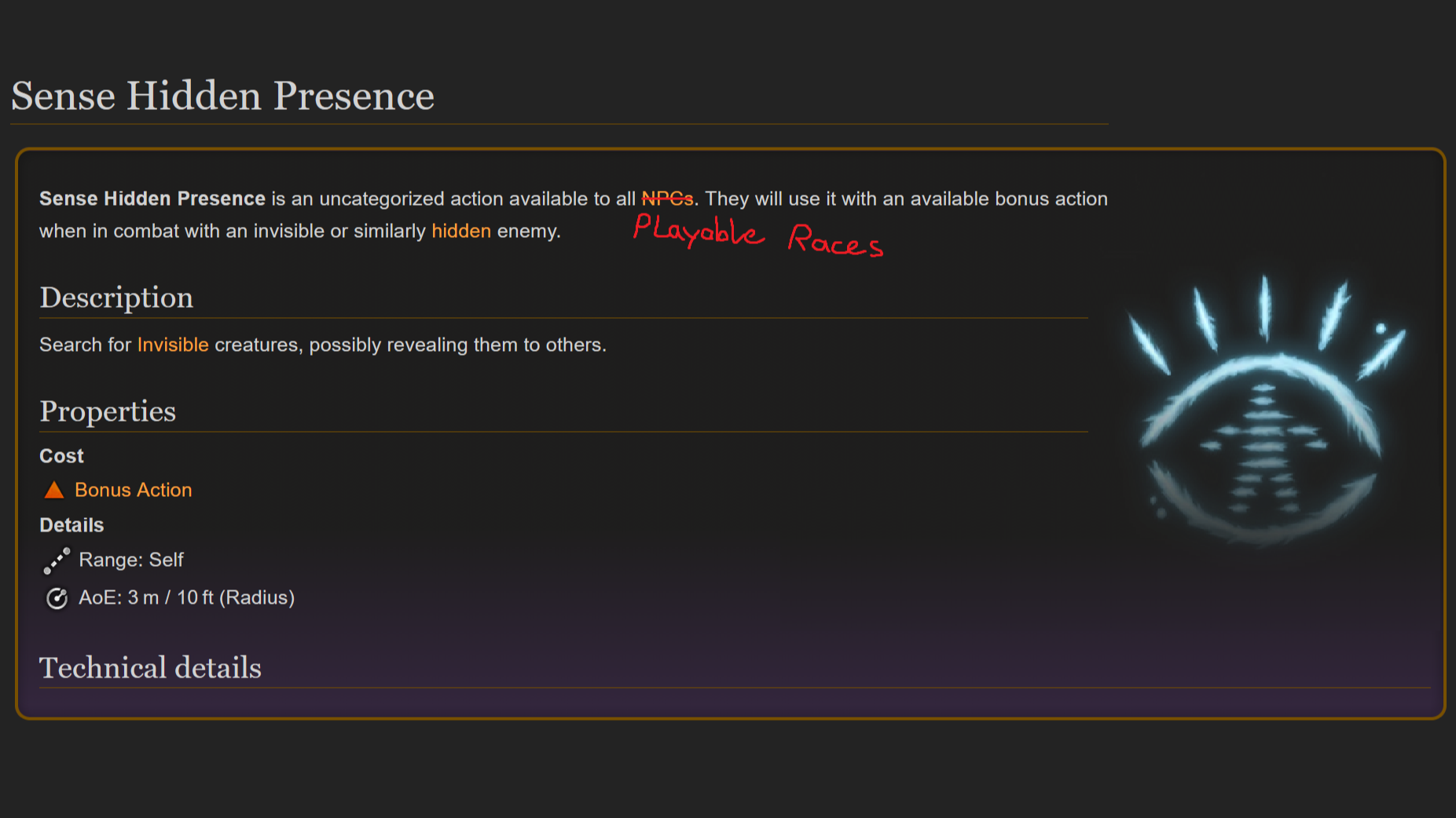 玩家感知隐匿存在 (Sense Hidden Presence for Players)