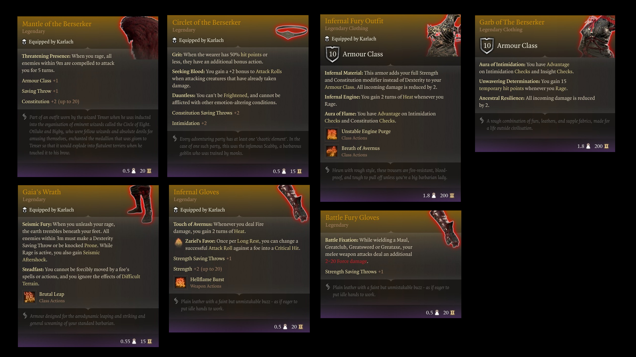 地狱冠军 + 战斗狂热套装 (Infernal Champion + Battle Trance Set)