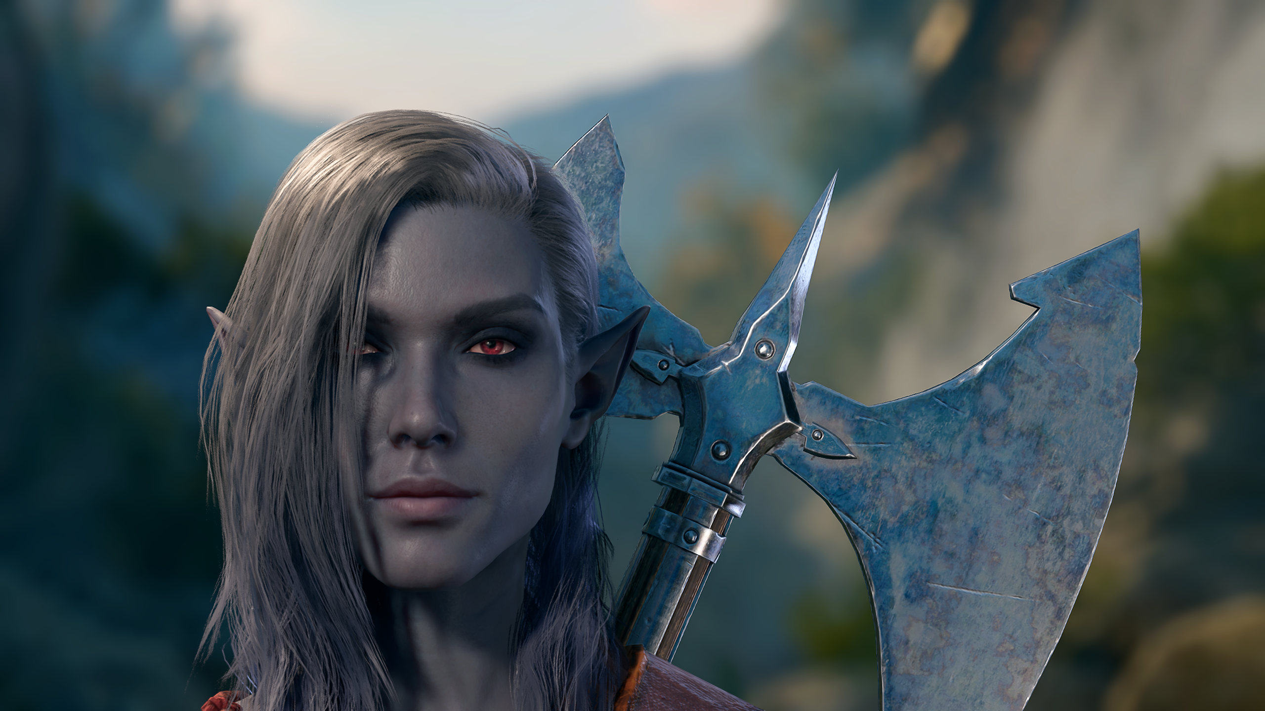 P4 白色头发搭配匹配的眉毛和睫毛 (P4 White Hair with Matching Brows and Lashes)