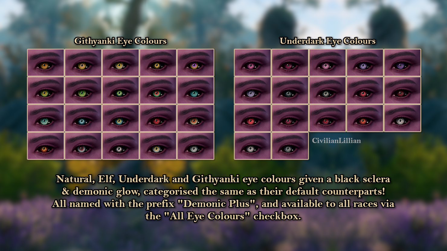 恶魔之眼增强版 – 额外的恶魔眼睛颜色 (Demonic Plus – Additional Demonic Eye Colours)