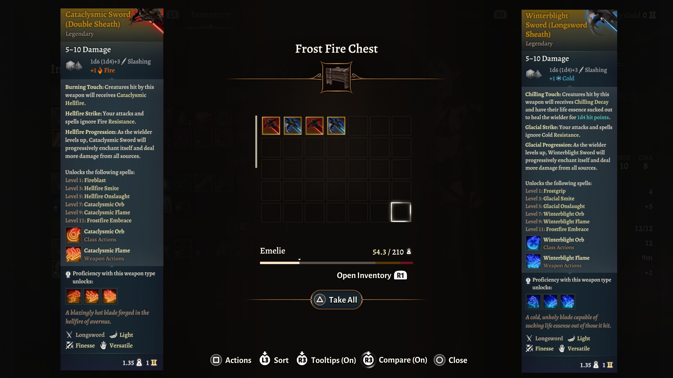 灾难性 / 冬季灾祸 – 火焰与霜冻之剑 (Cataclysmic / Winterblight – Fire and Frost Swords)