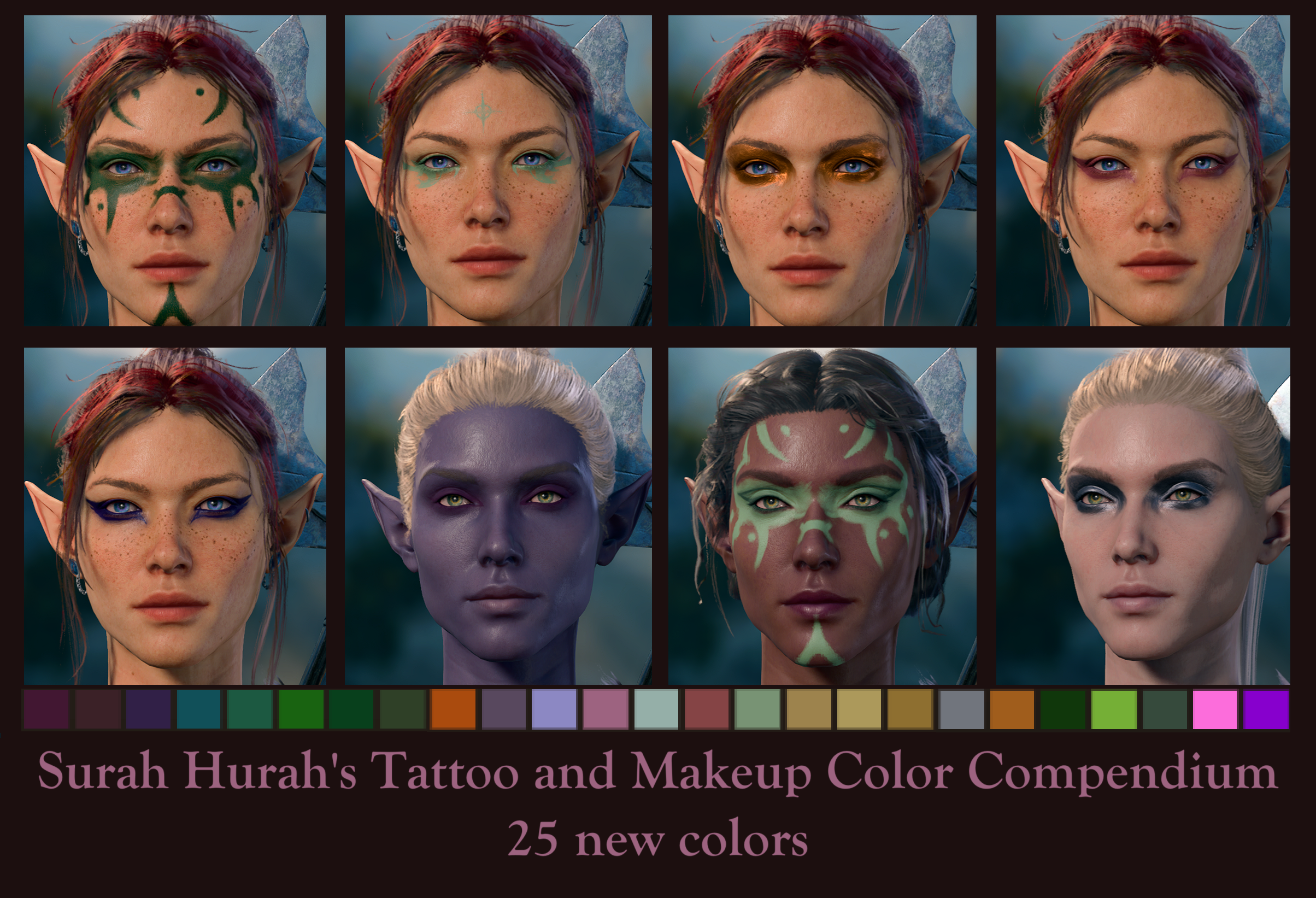 苏拉的纹身与化妆色彩大全 (Surah’s Tattoo & Makeup Color Compendium)