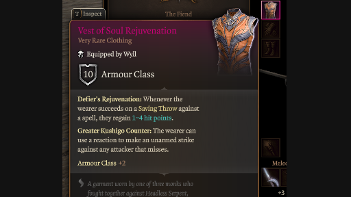 复苏之魂斗篷 – 阴心视觉 (Vest Soul Rejuvenation – Shadowheart Visual)