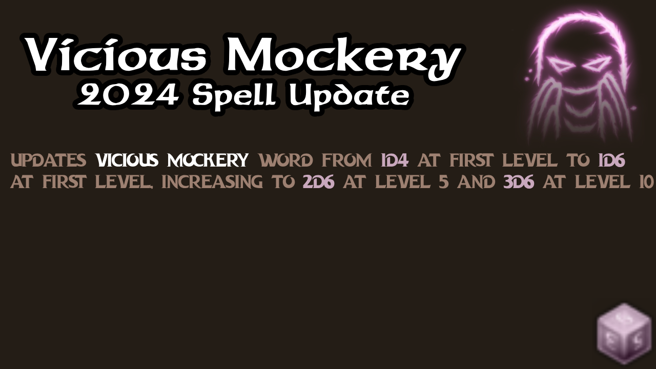 恶毒嘲讽 – 2024 年玩家手册版 (Vicious Mockery – 2024 Player’s Handbook Version)